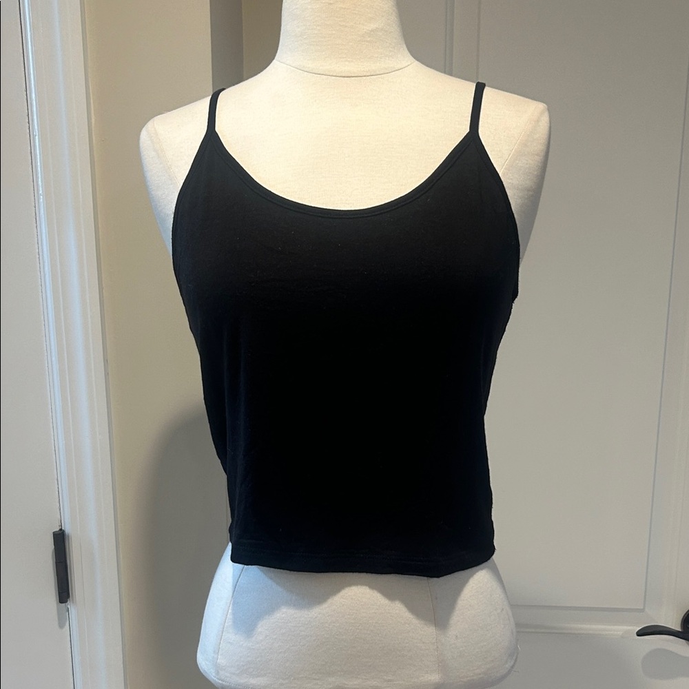 New Wasabi + Mint Black Spaghetti Strap Top